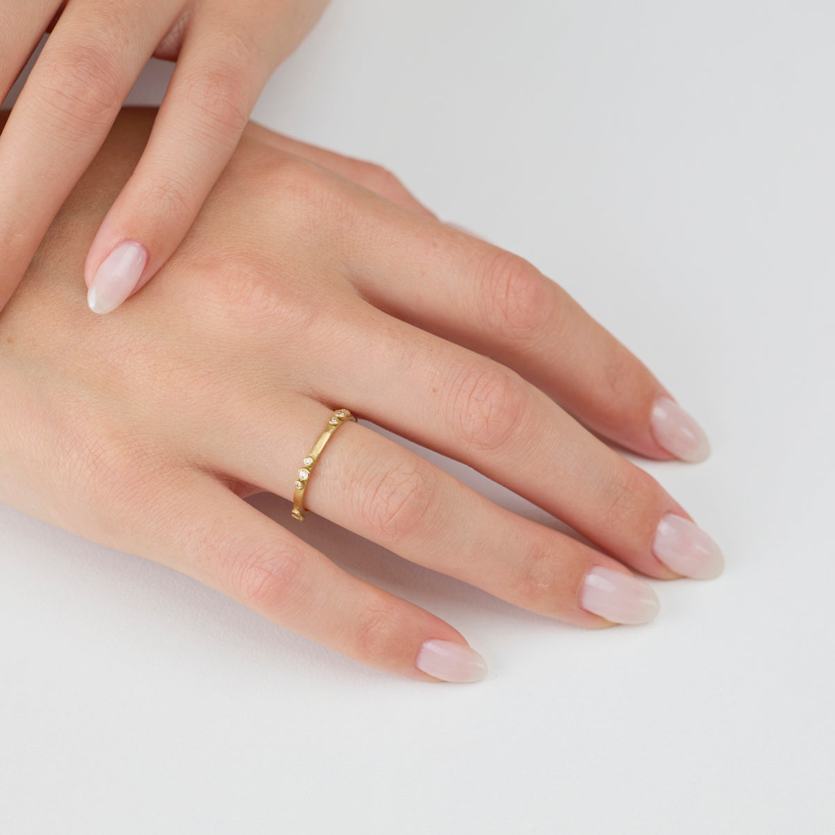 Diamond Raised Dot Trio Ring