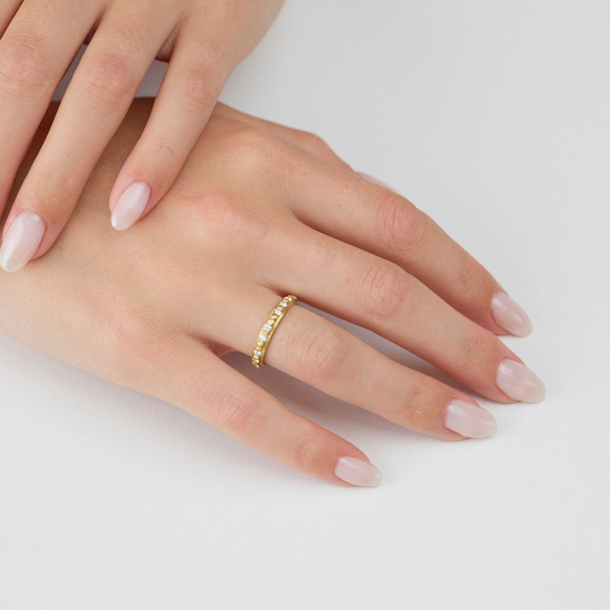 Raised Dot Band with Sprinkle Diamonds