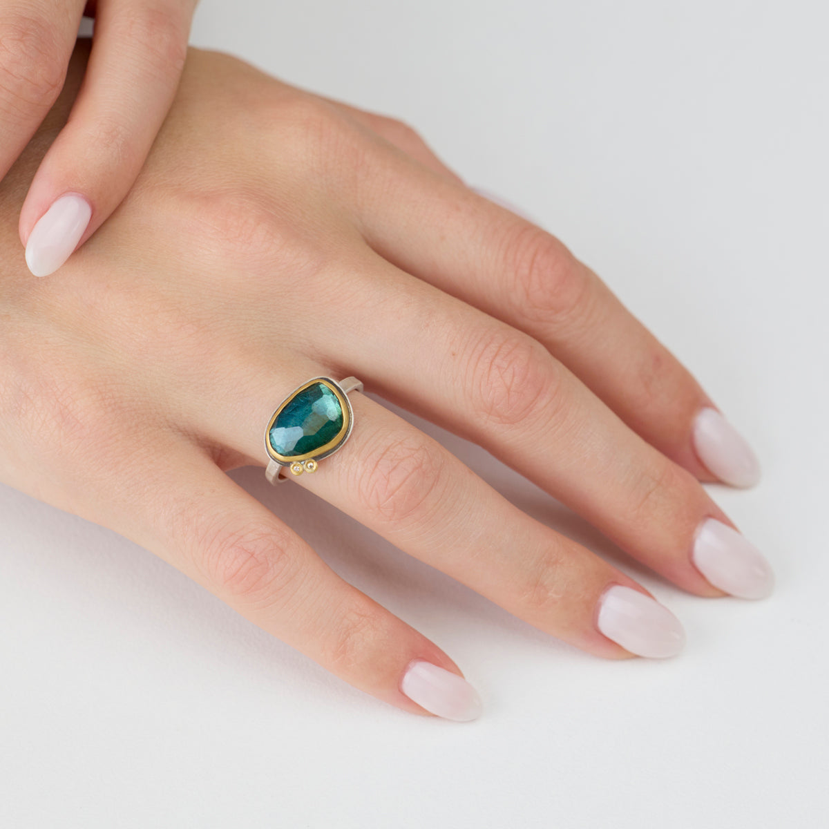 Tourmaline Ring with Diamonds