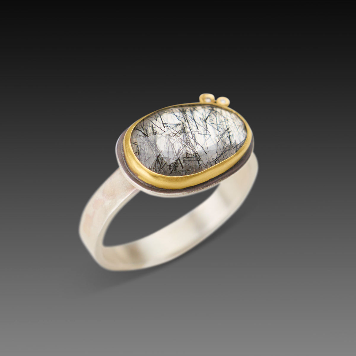 Tourmalinated Quartz Ring