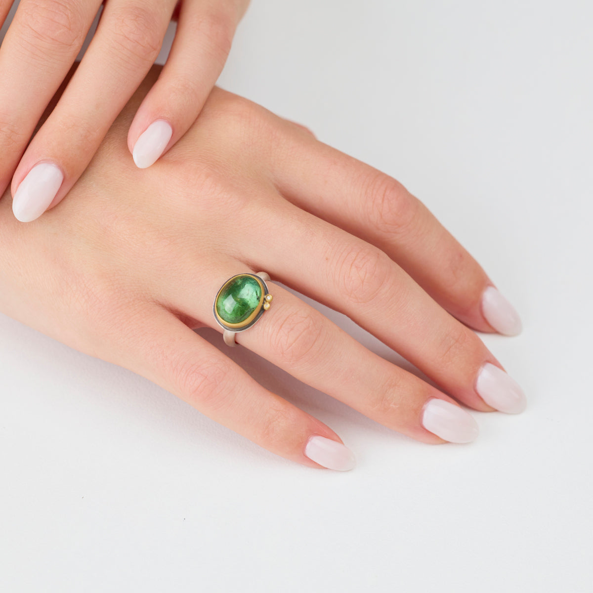 Smooth Green Tourmaline Ring