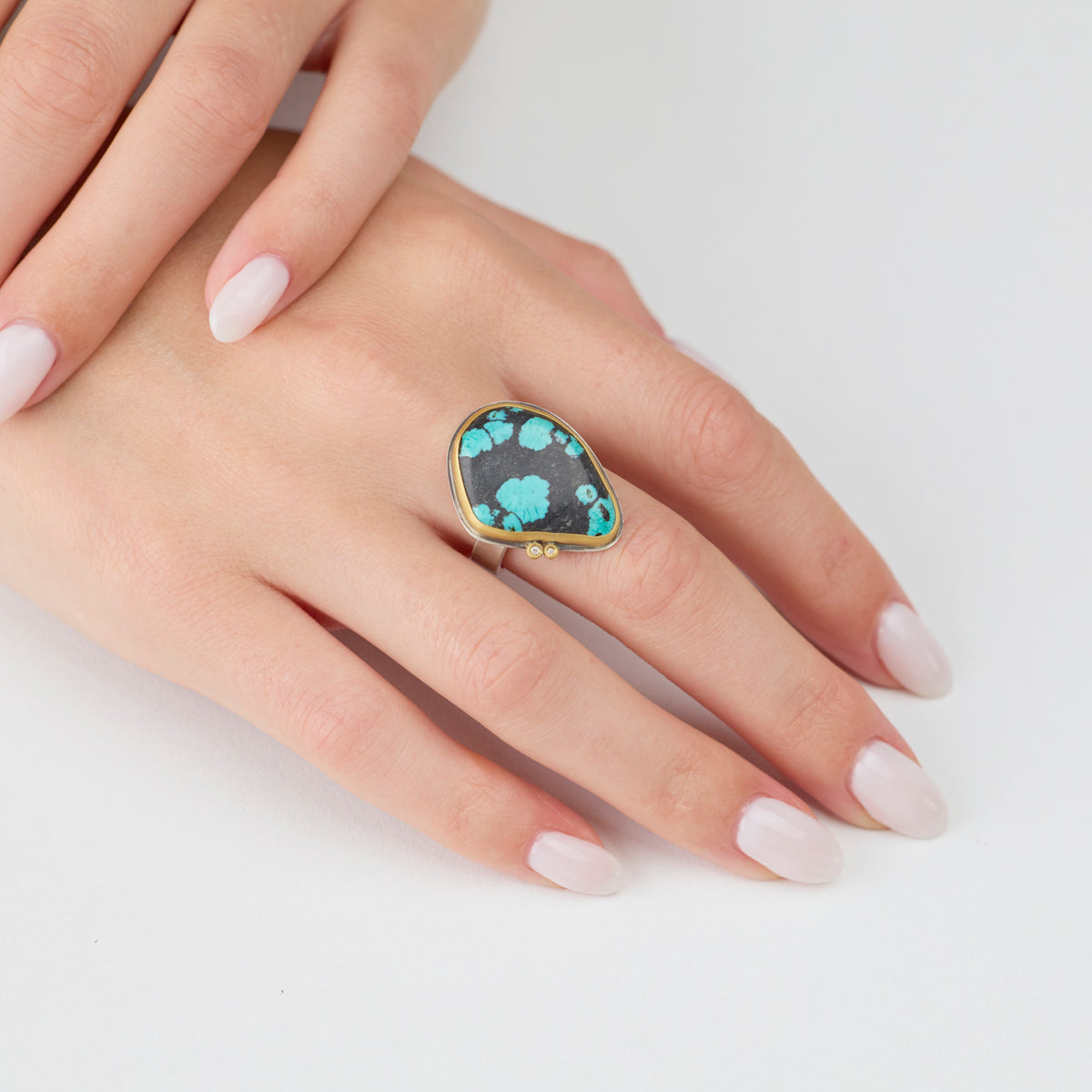 Turquoise Ring with Diamonds