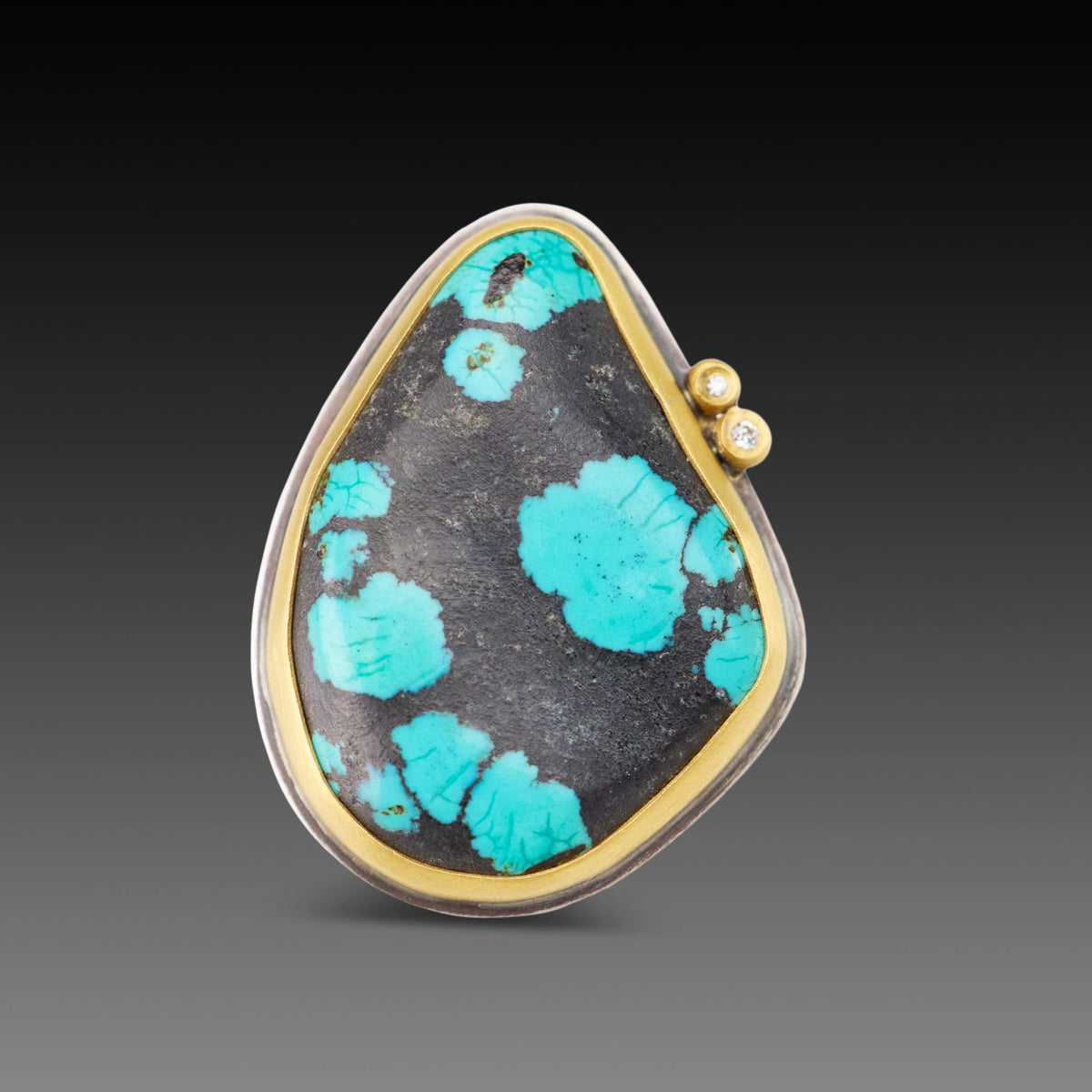 Turquoise Ring with Diamonds