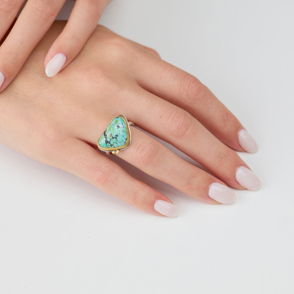 Turquoise Ring with Diamonds