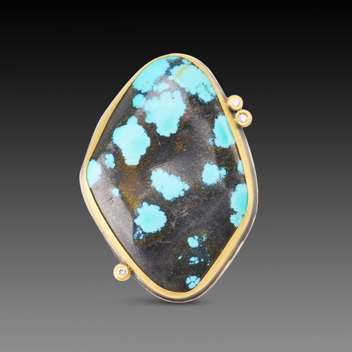 Turquoise Ring with Diamonds