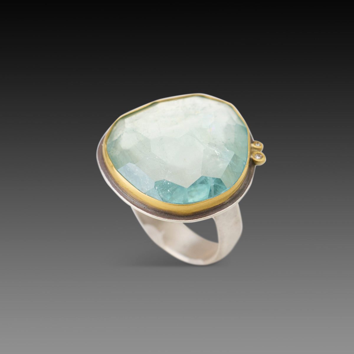 Aquamarine Ring with Diamonds