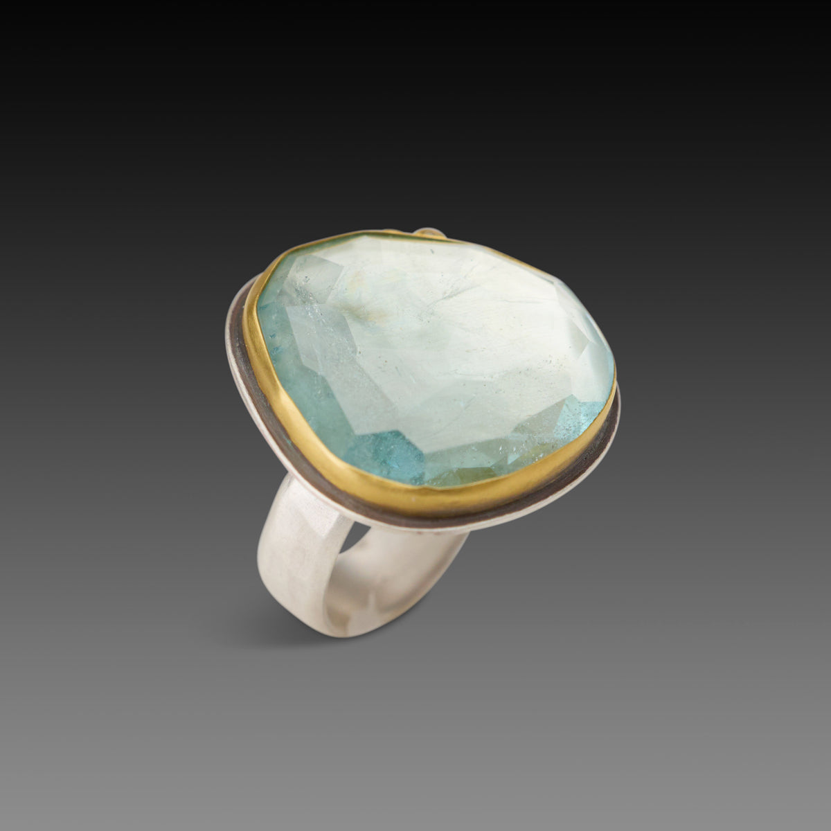 Aquamarine Ring with Diamonds