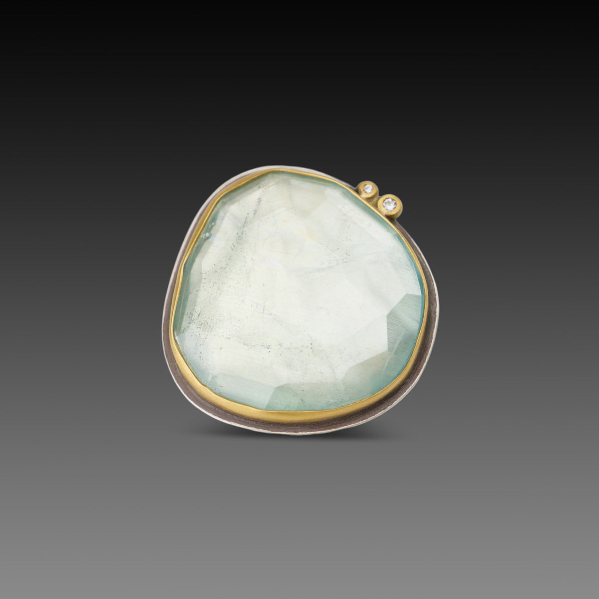 Aquamarine Ring with Diamonds