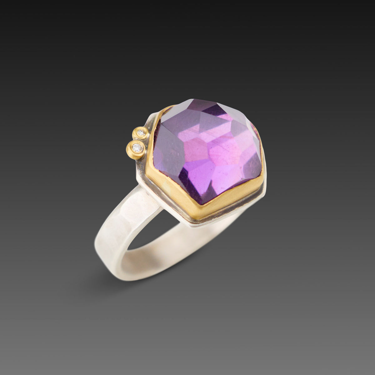 Amethyst Ring with Diamonds