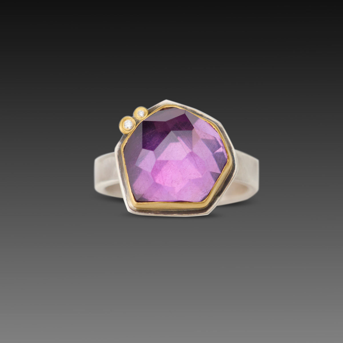 Amethyst Ring with Diamonds