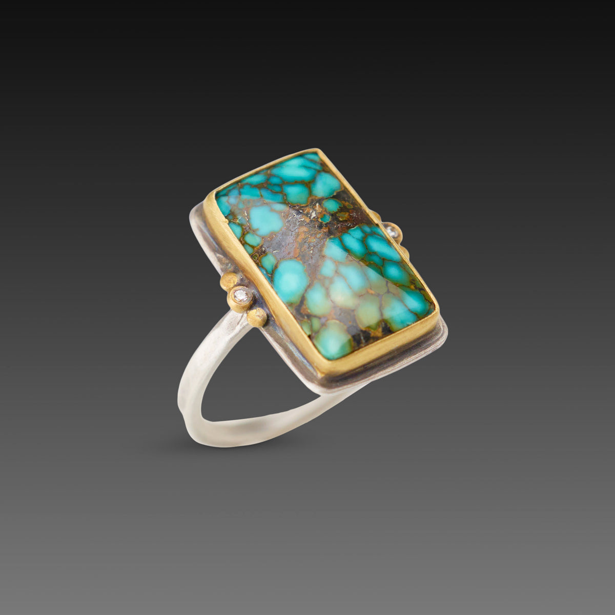 Turquoise Ring with Diamonds