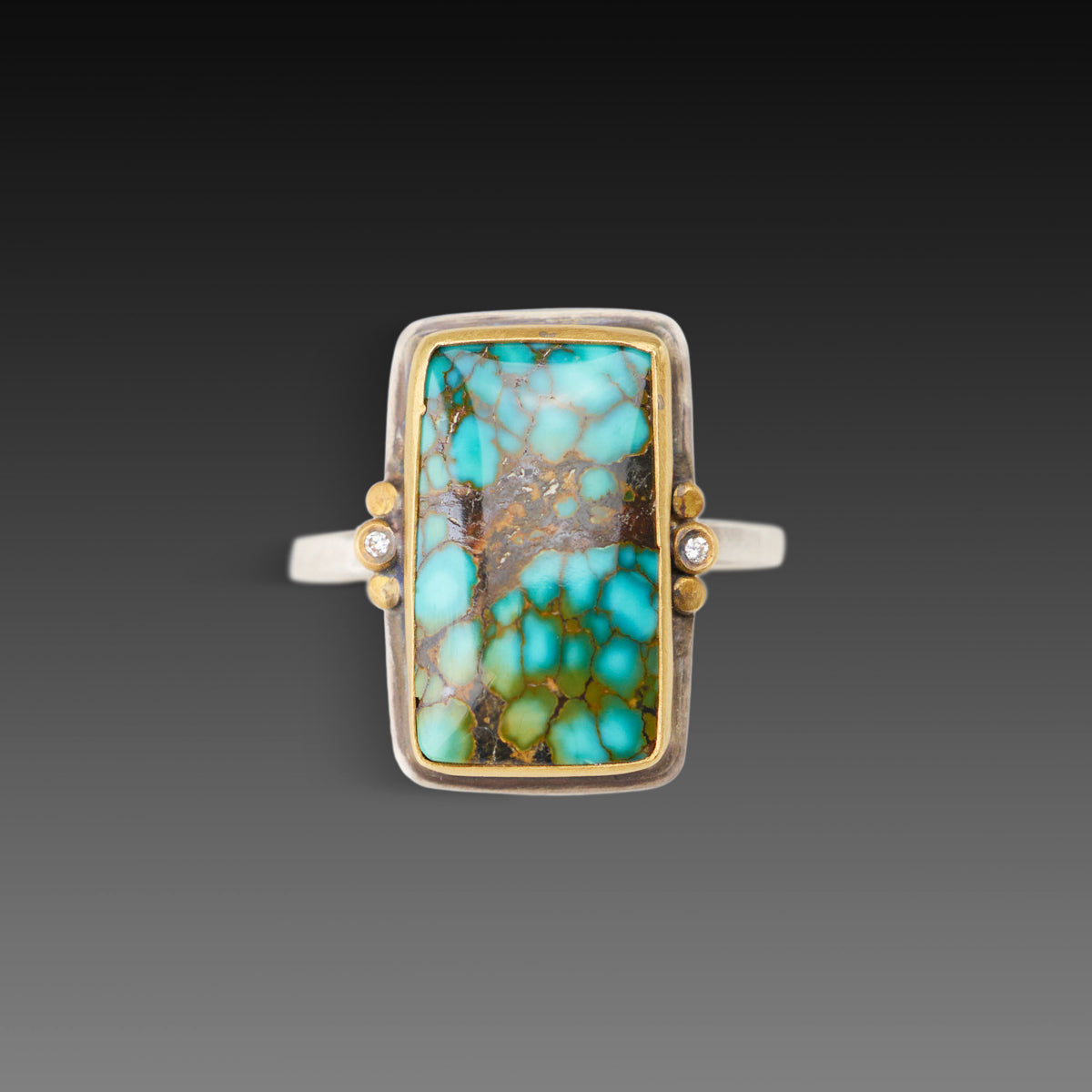Turquoise Ring with Diamonds