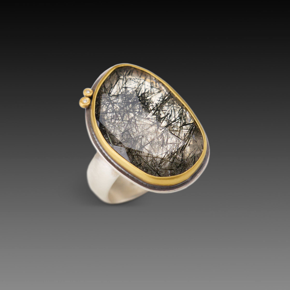 Tourmalinated Quartz Ring
