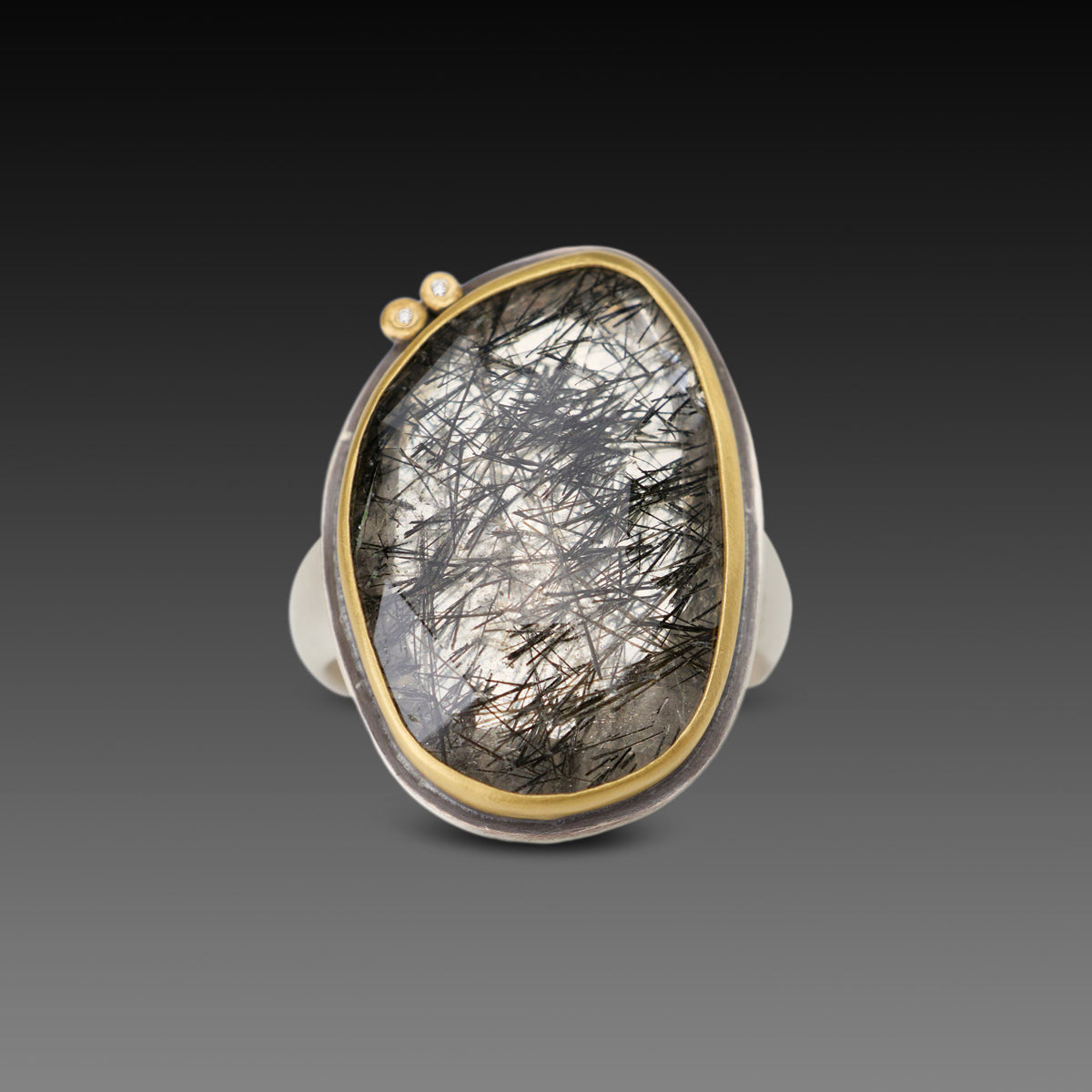 Tourmalinated Quartz Ring