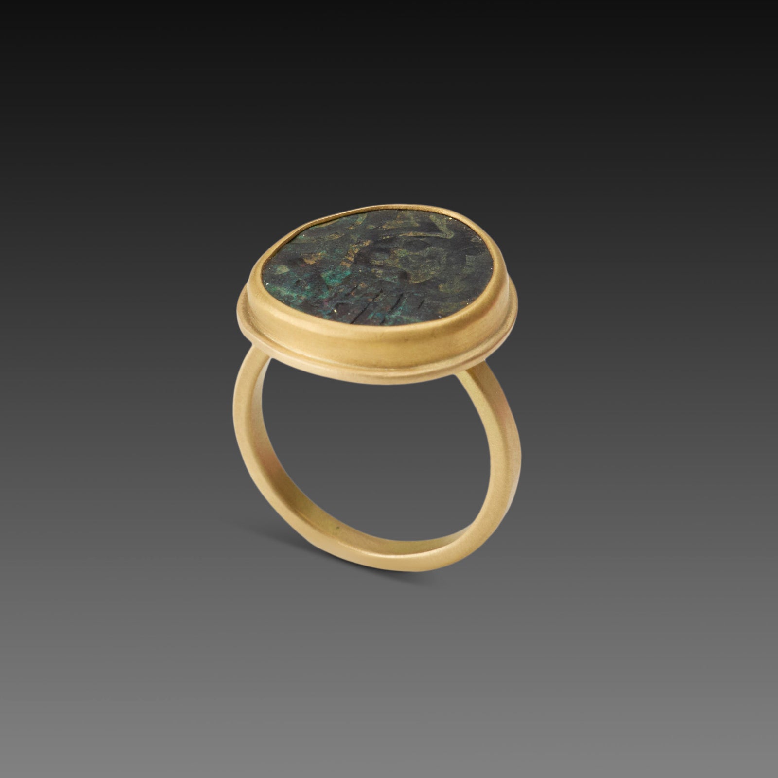 Ancient Indian Coin Ring in Gold