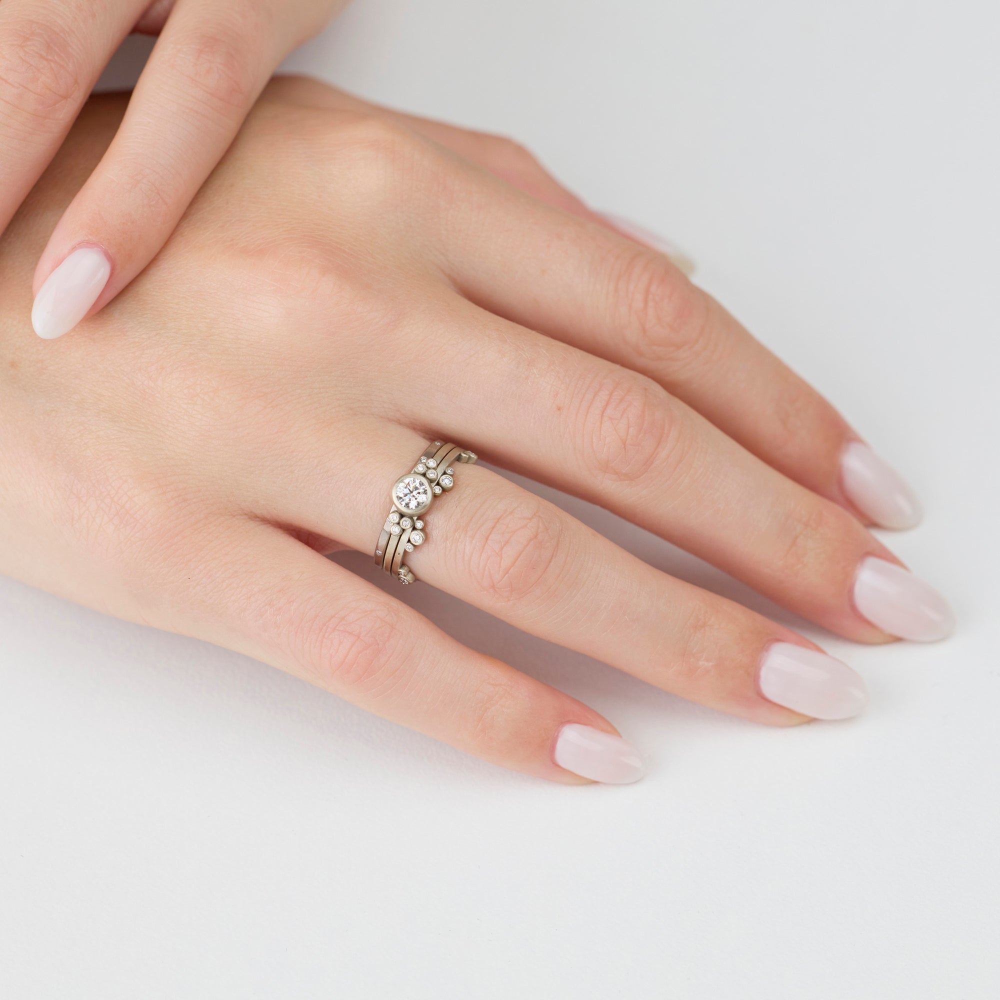 White Gold Diamond Stack