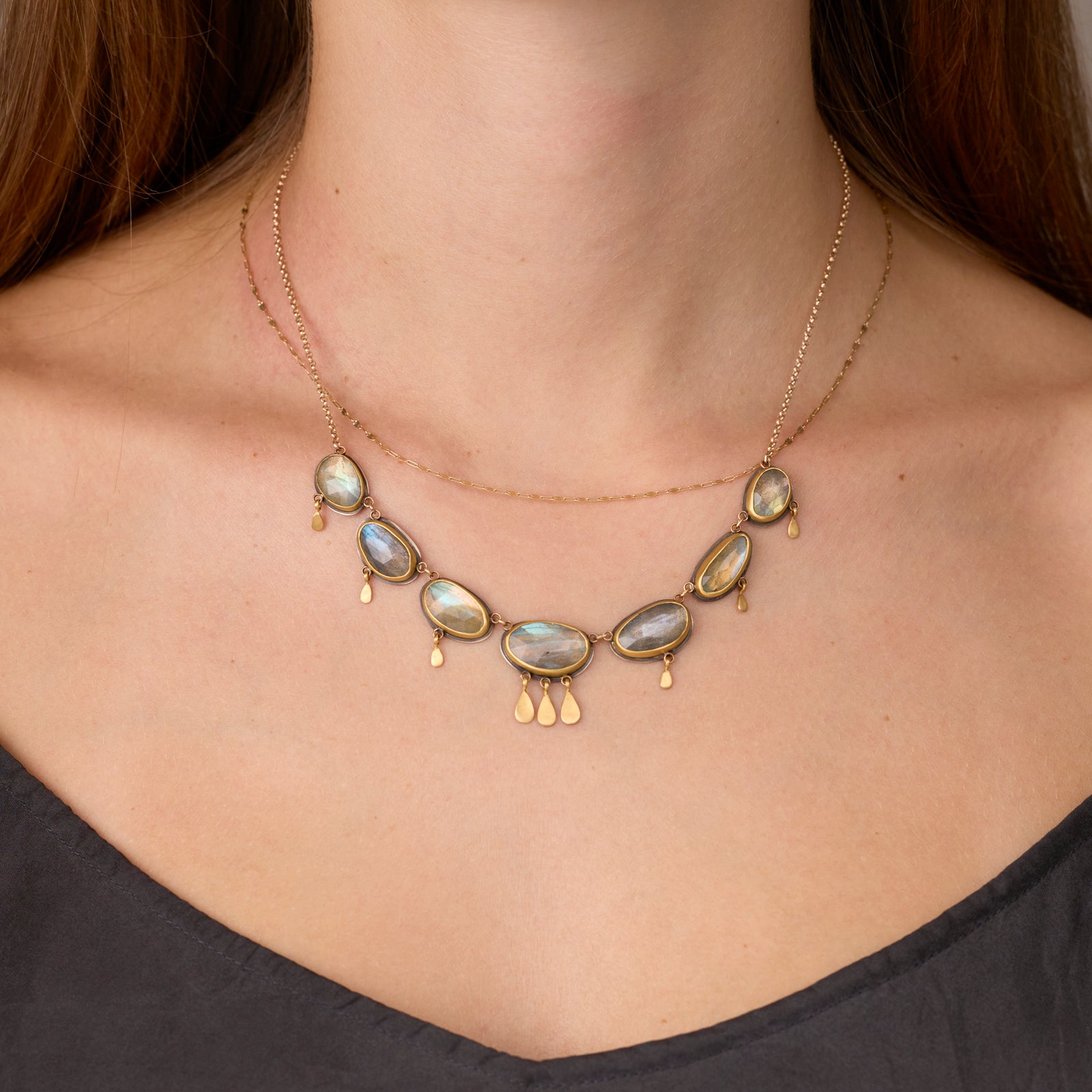 Luminous Labradorite Fringe Necklace