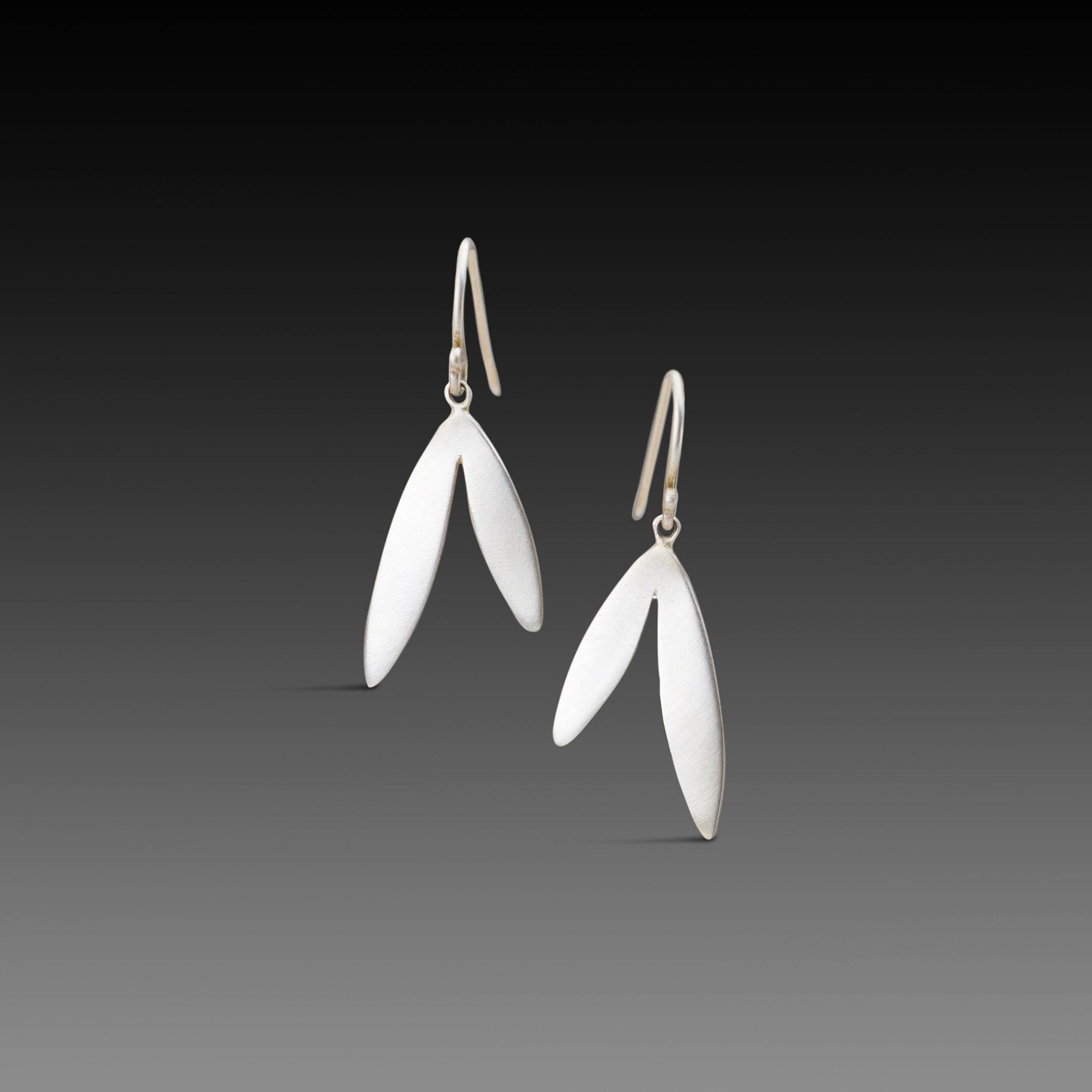 Silver Double Leaf Earrings