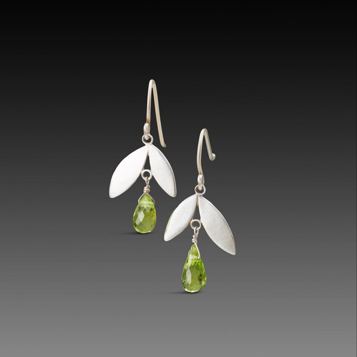 Peridot Leaf Earrings