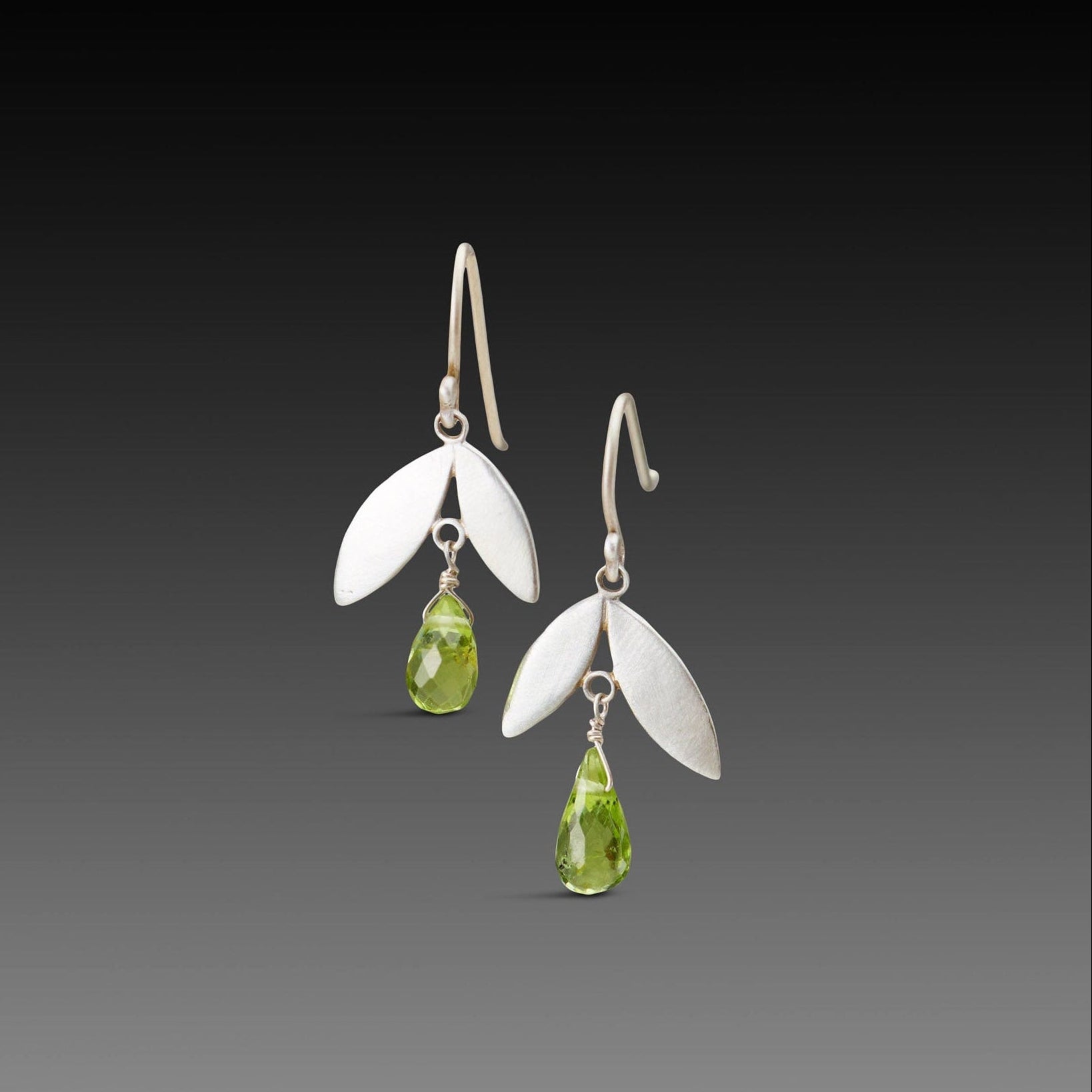 Peridot Leaf Earrings