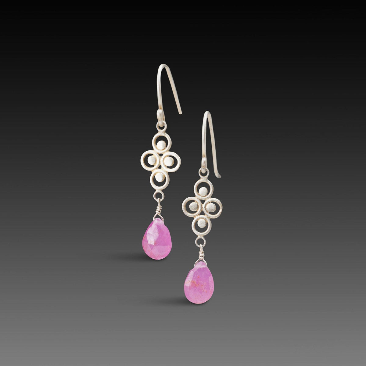 Pink Sapphire Drop Earrings