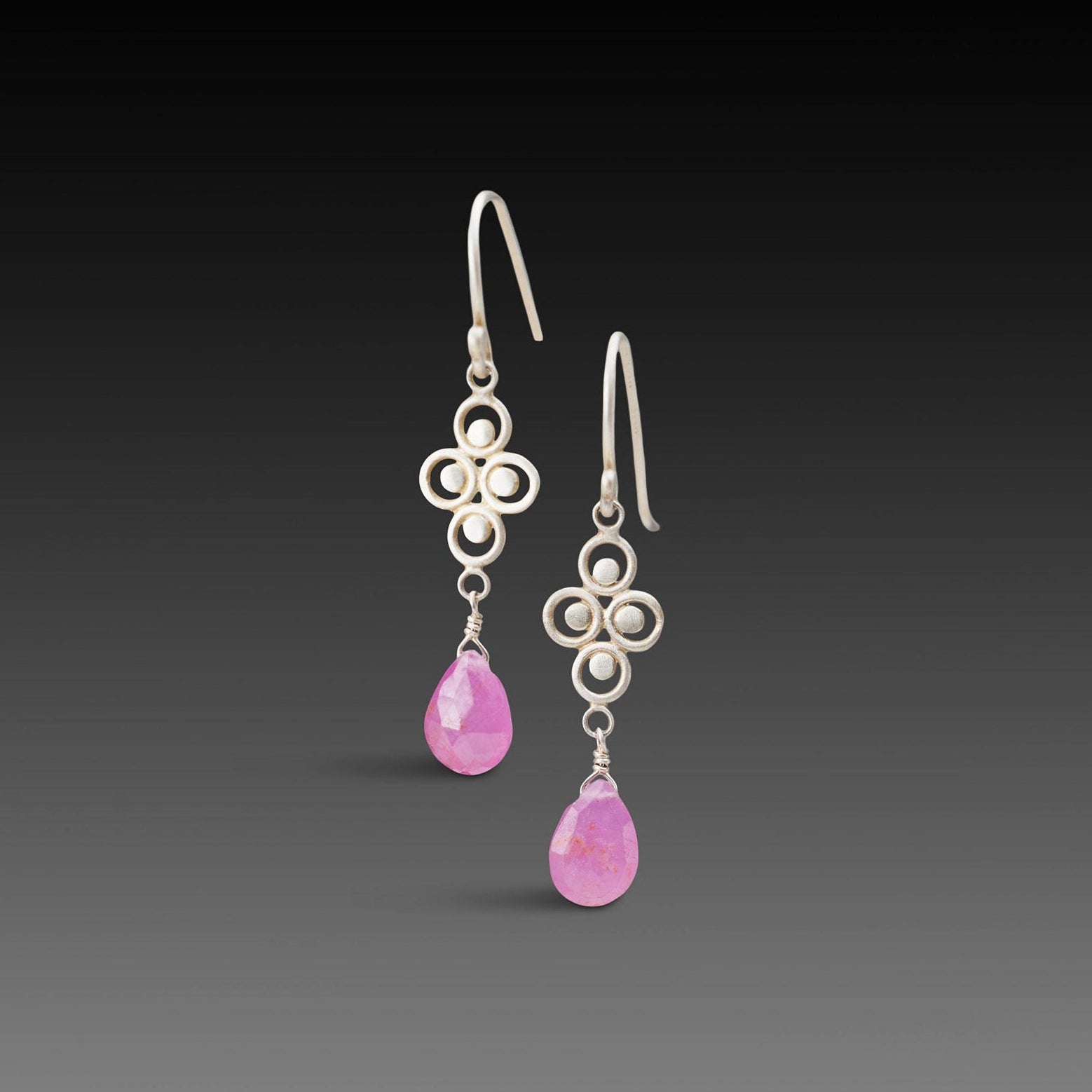 Pink Sapphire Drop Earrings