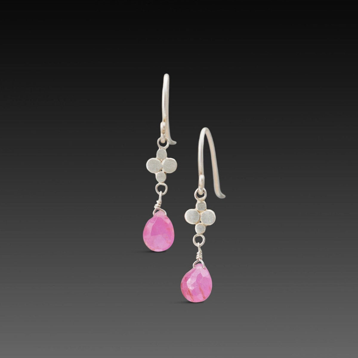 Pink Sapphire Drop Earrings