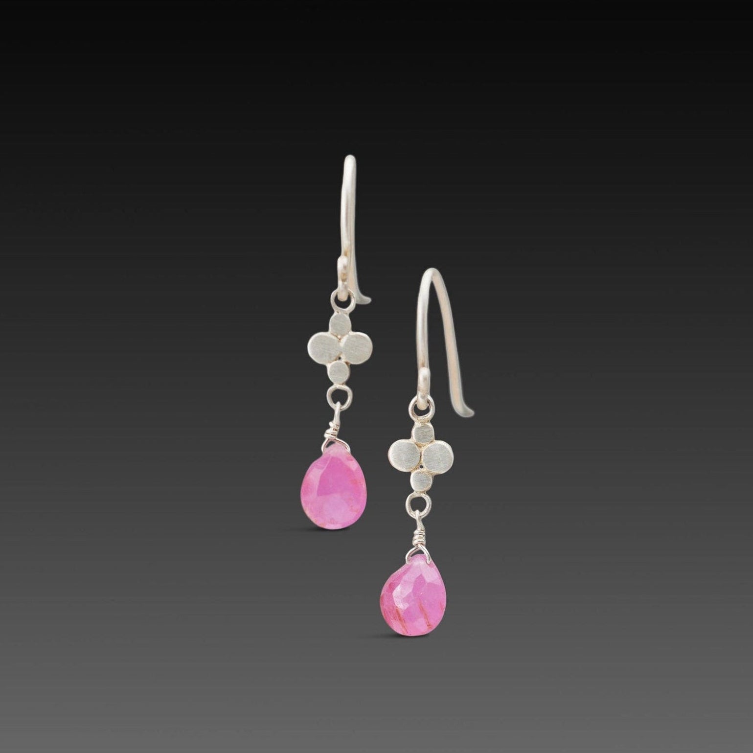 Pink Sapphire Drop Earrings