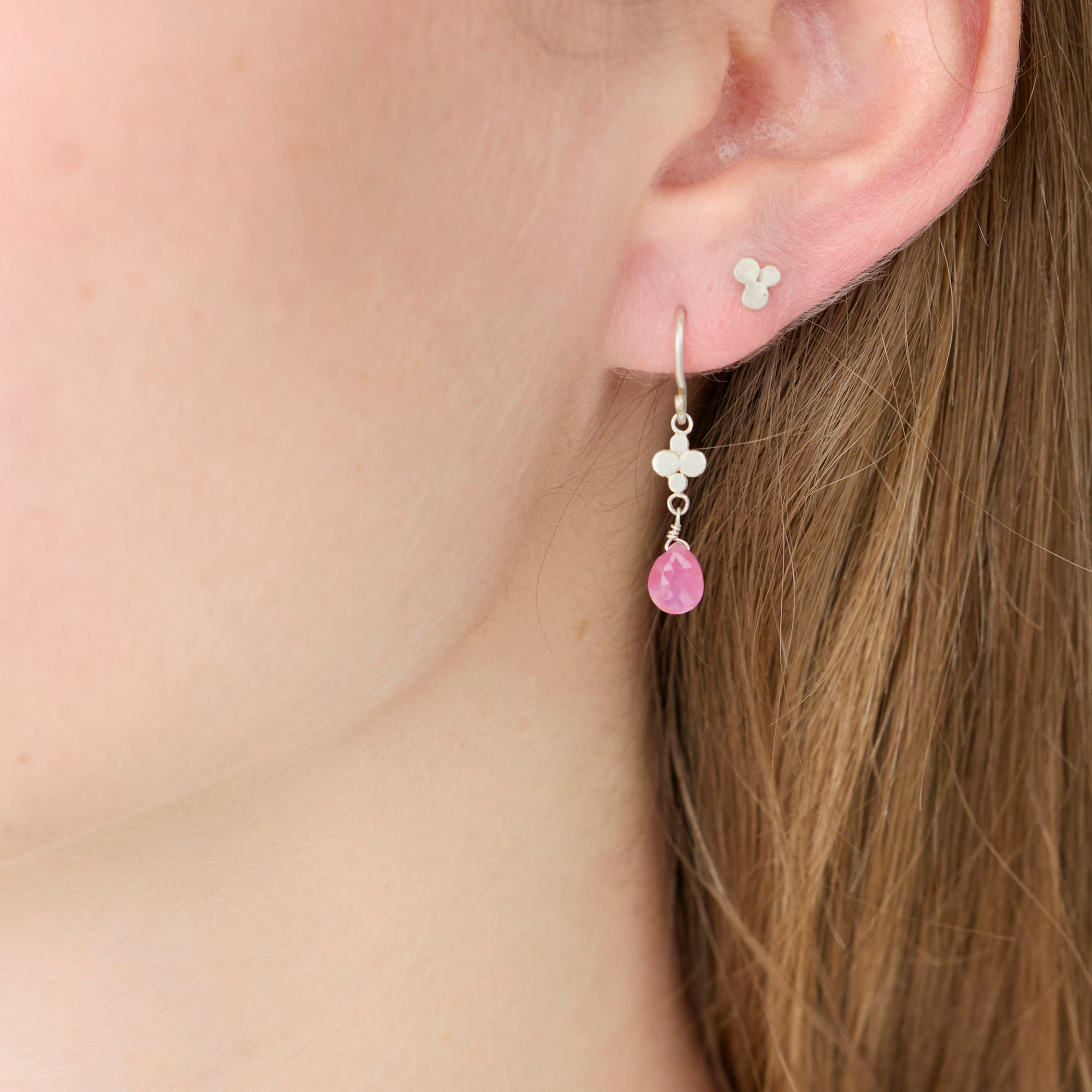 Pink Sapphire Drop Earrings