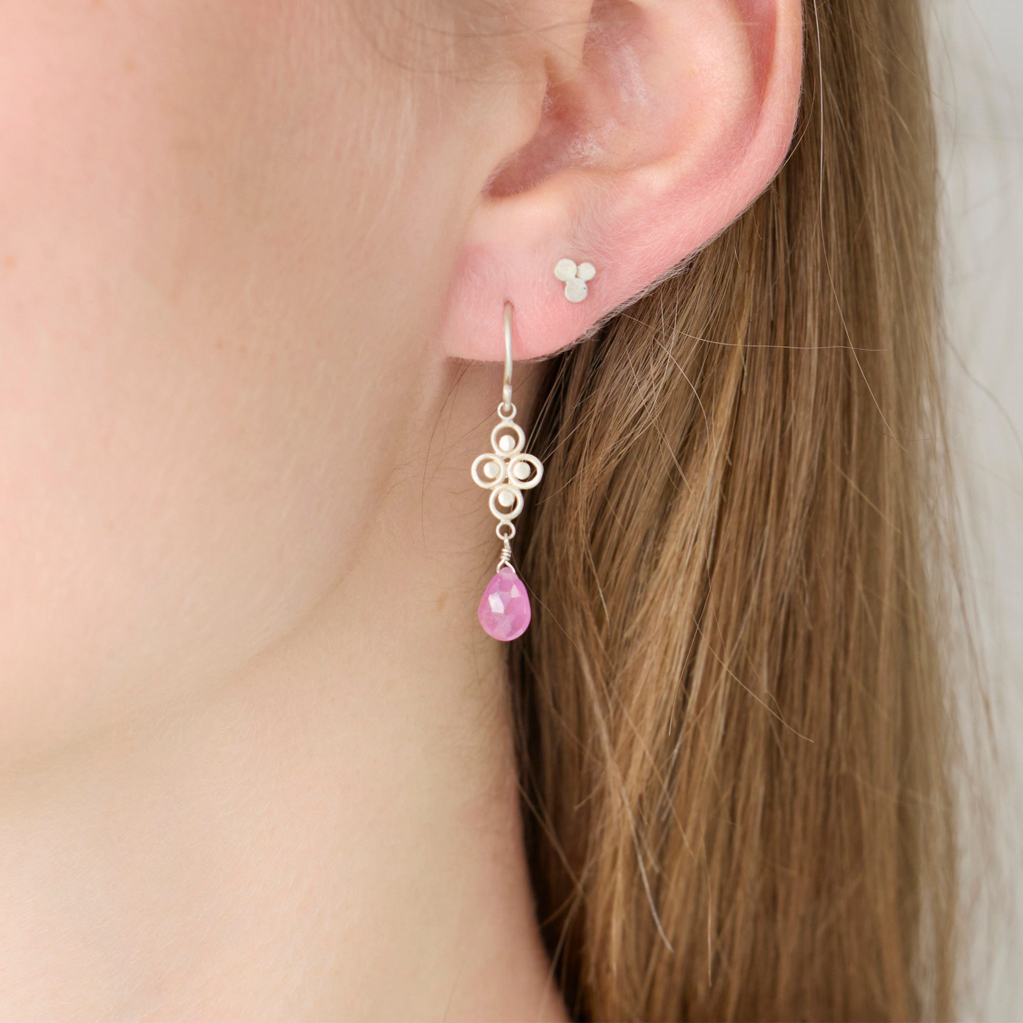 Pink Sapphire Drop Earrings