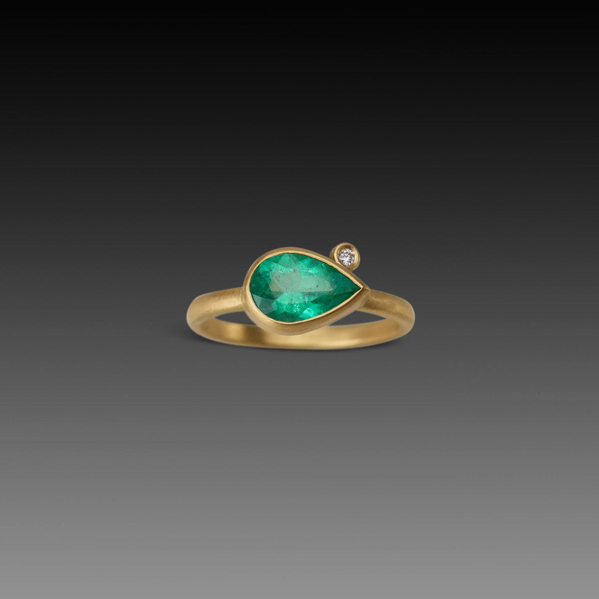 East West Emerald Ring