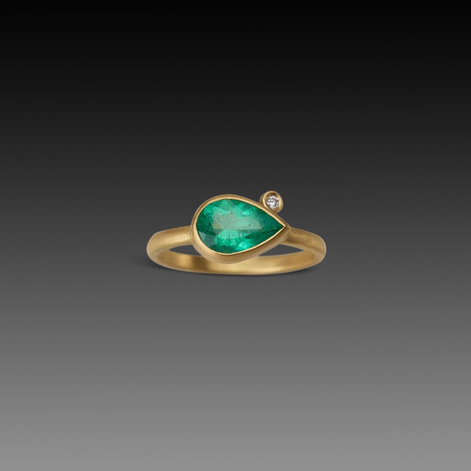 East West Emerald Ring