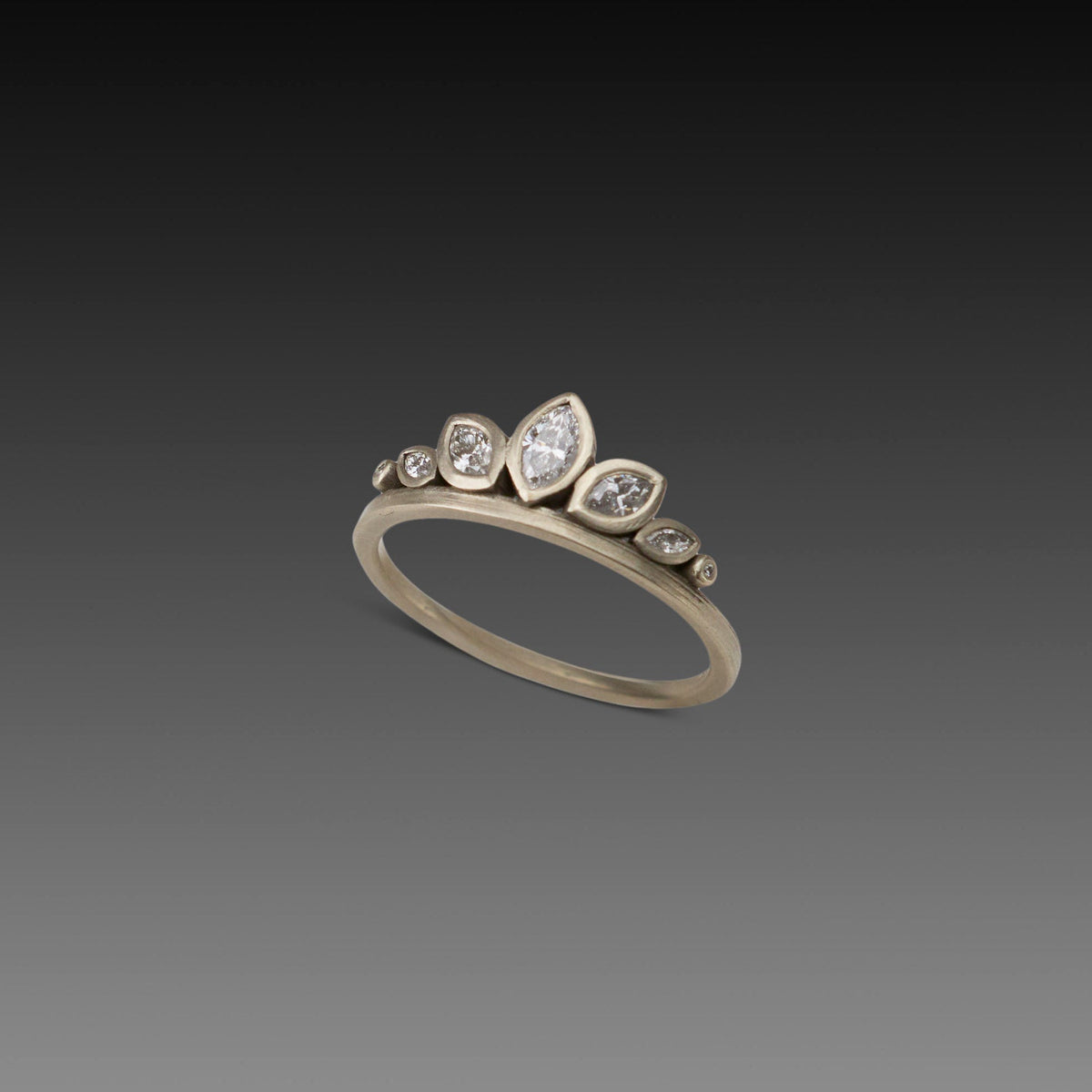 Full Lotus Diamond Band in White Gold