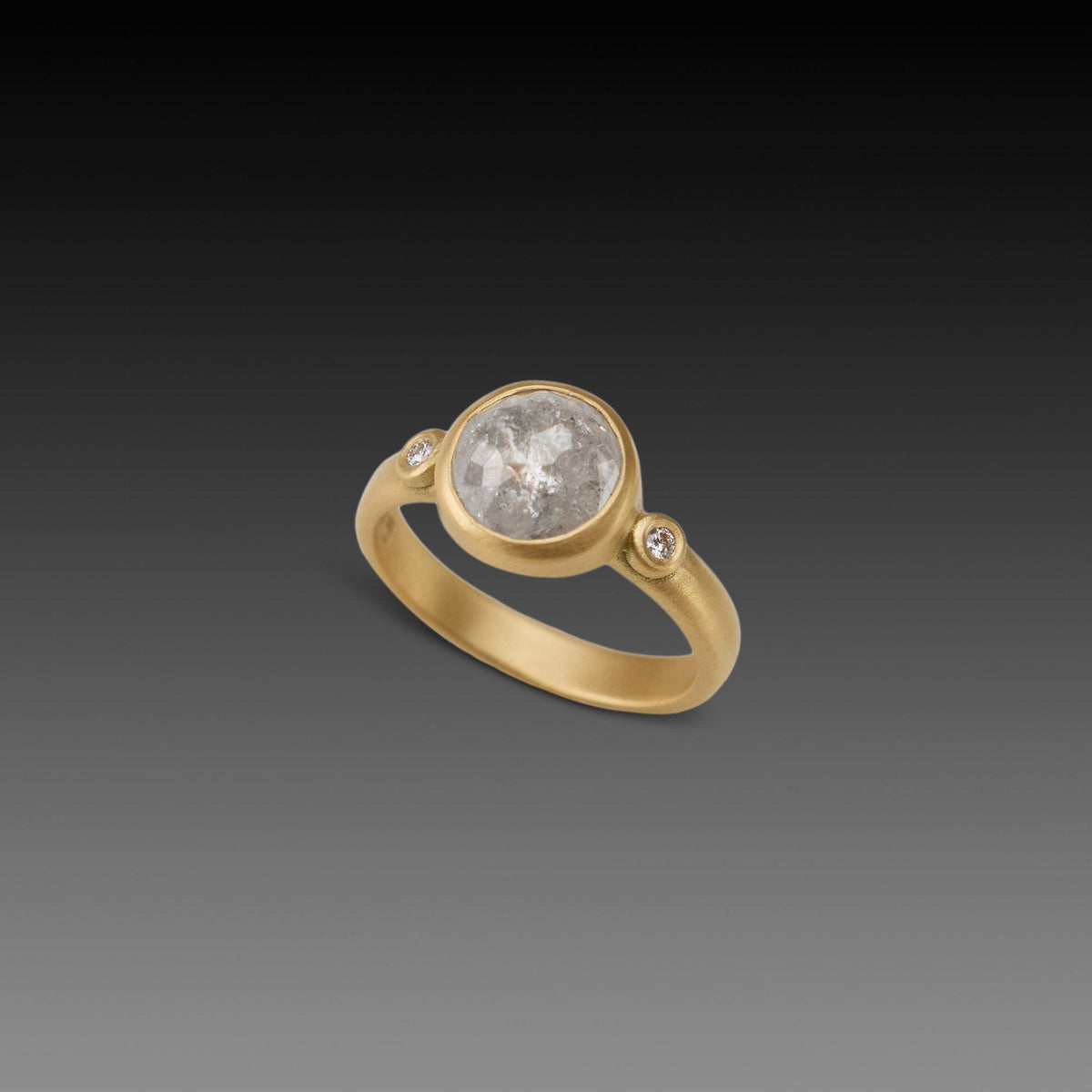 Rose Cut Gray Diamond Ring