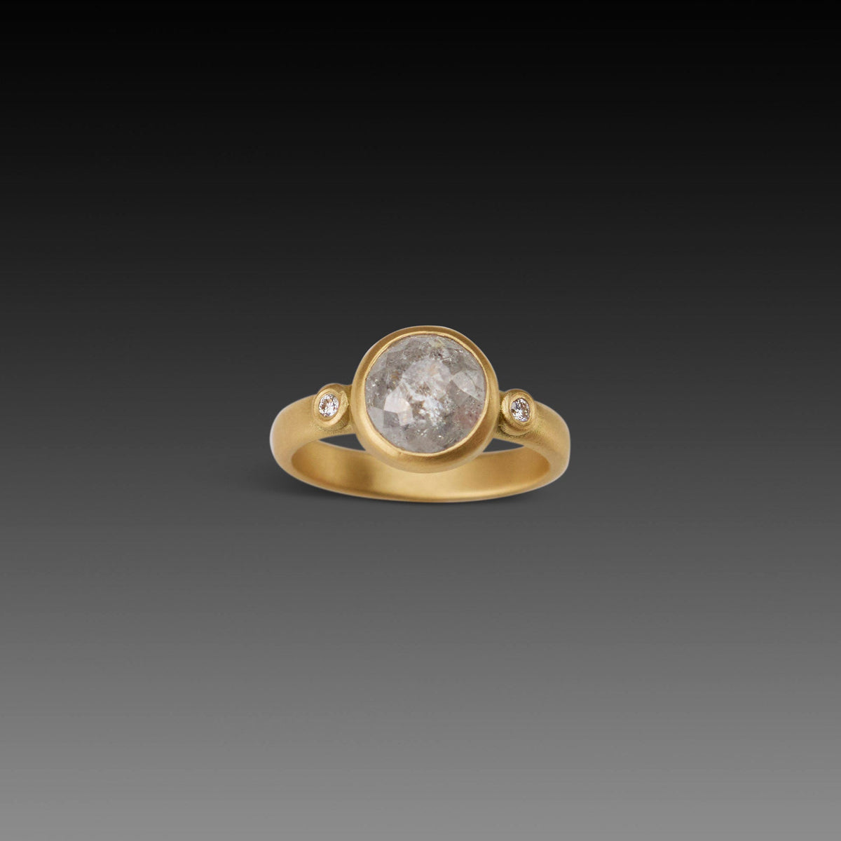 Rose Cut Gray Diamond Ring