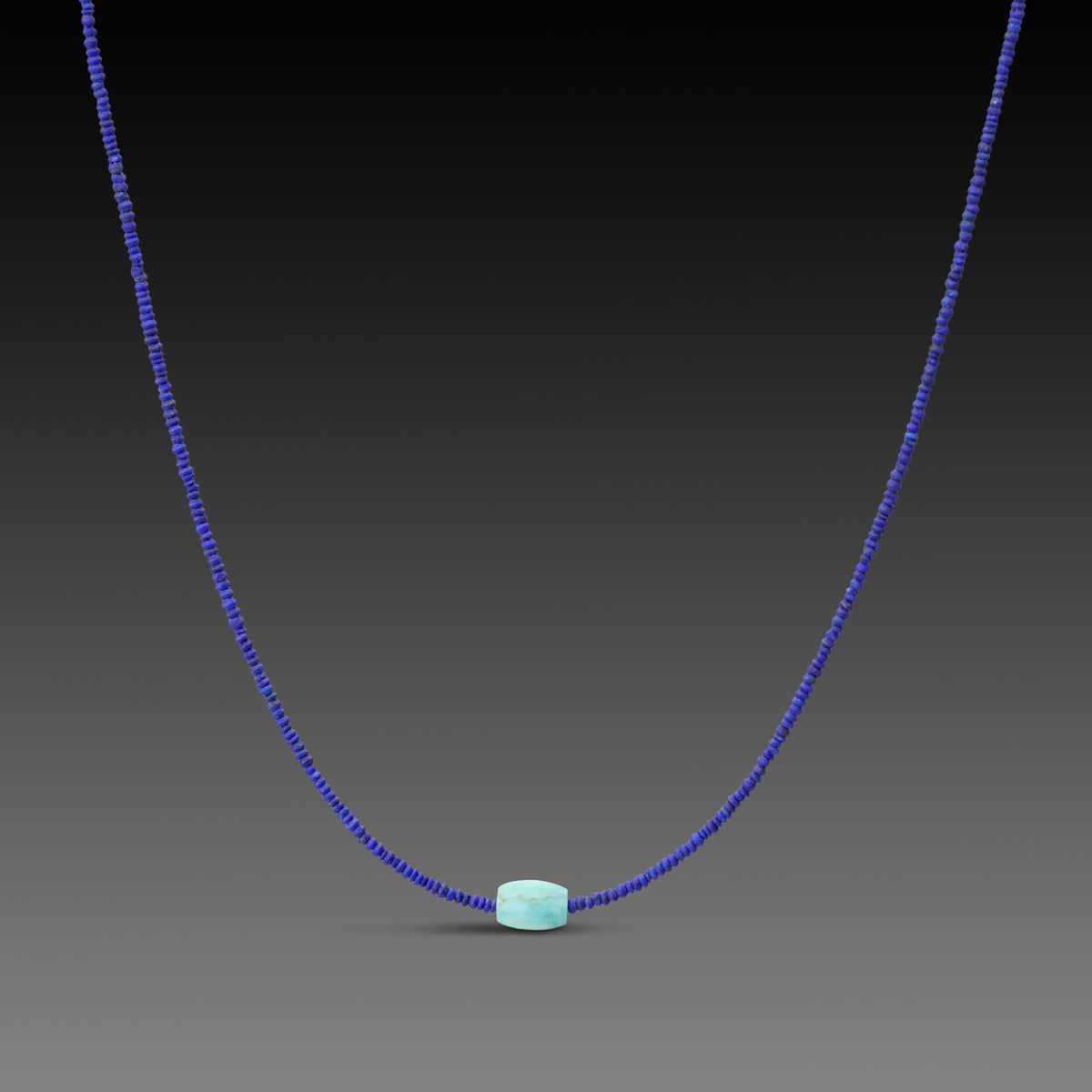 Lapis Necklace with Turquoise Bead