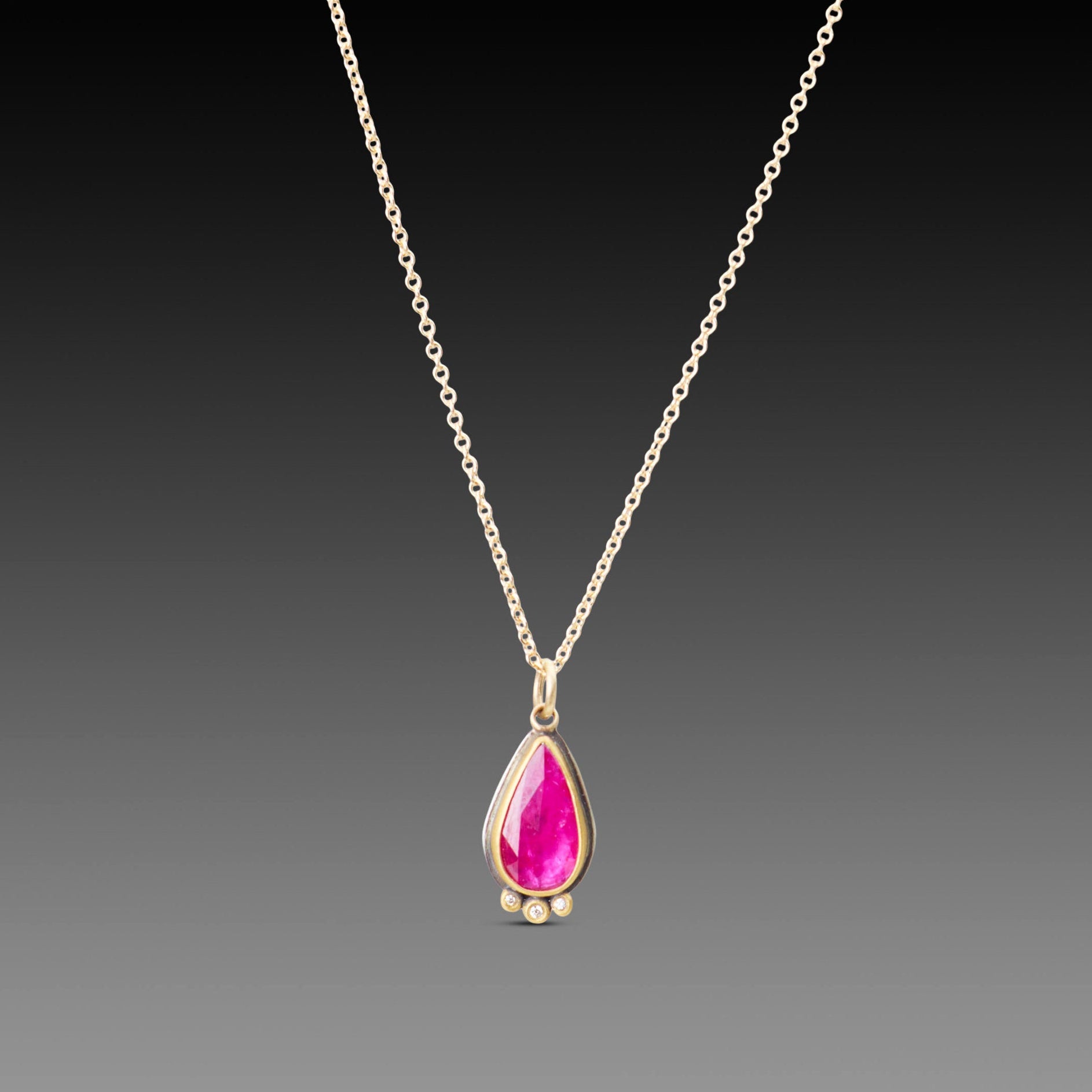 Ruby Teardrop Necklace