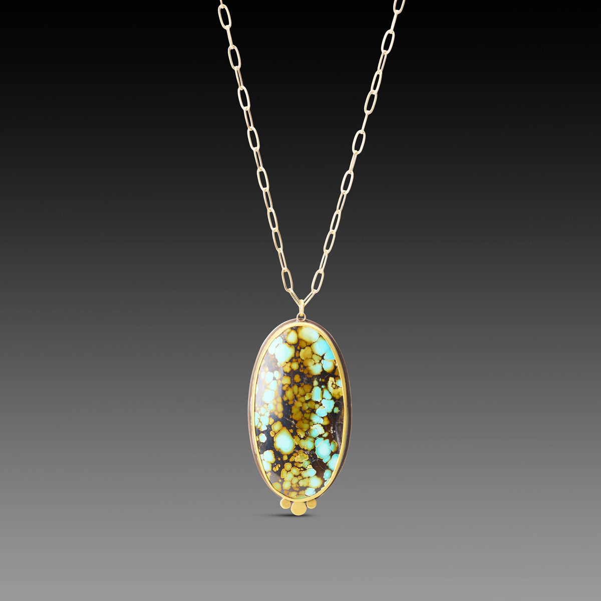 Turquoise Statement Necklace with Gold Trio