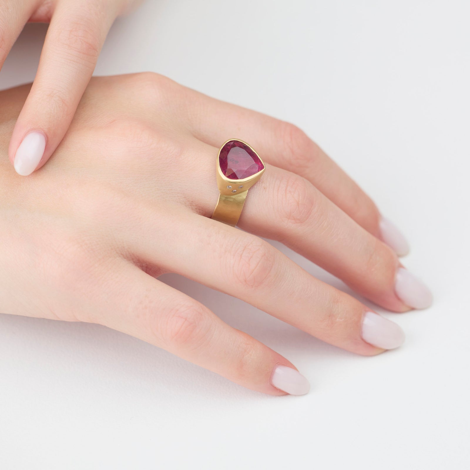Deep Pink Tourmaline Ring