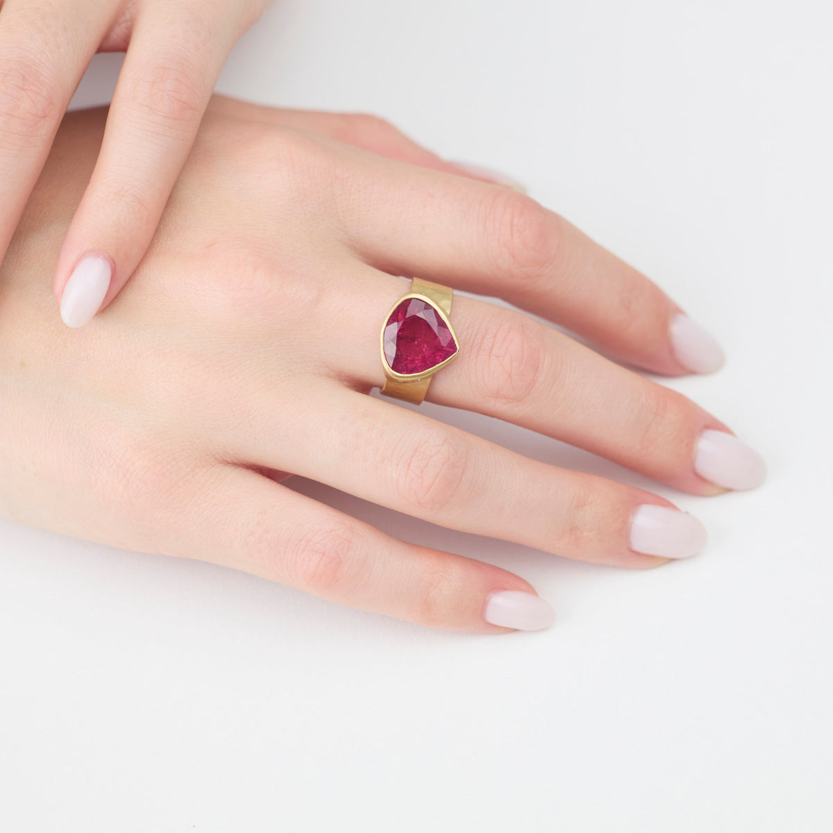 Deep Pink Tourmaline Ring