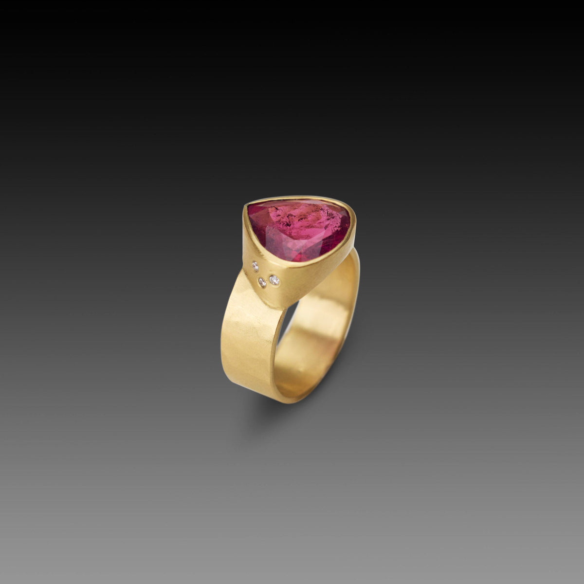 Deep Pink Tourmaline Ring