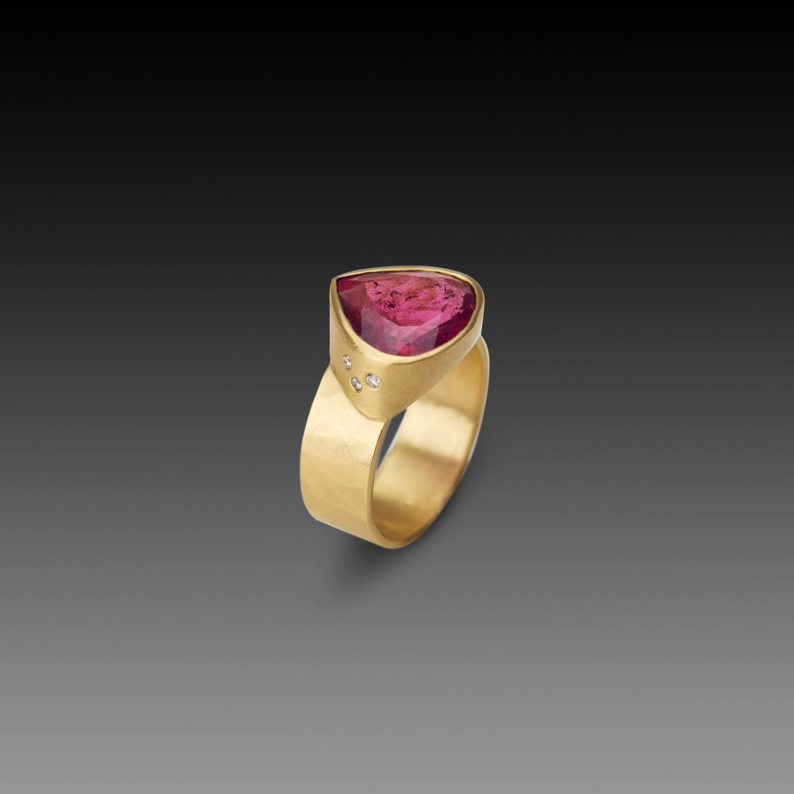 Deep Pink Tourmaline Ring