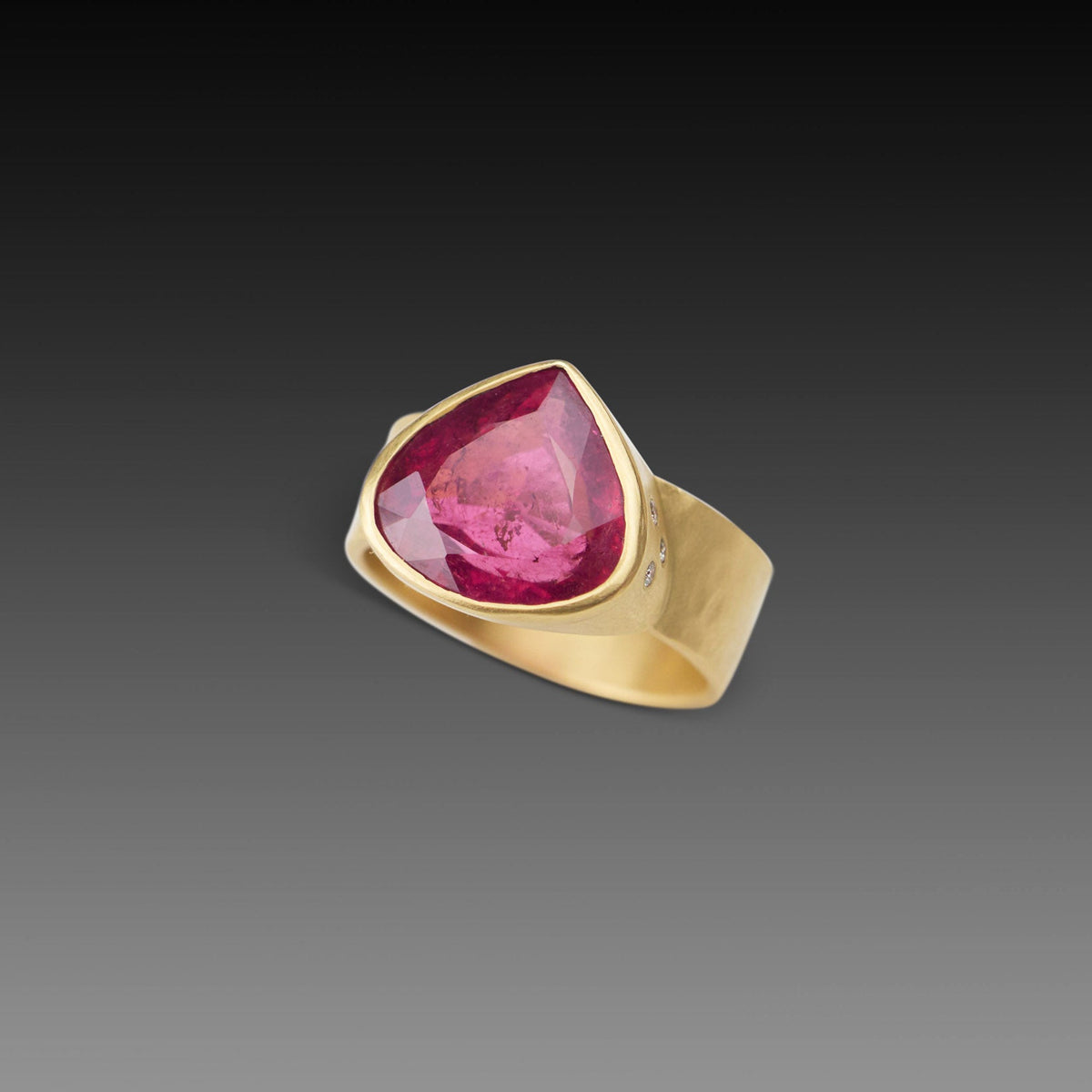 Deep Pink Tourmaline Ring