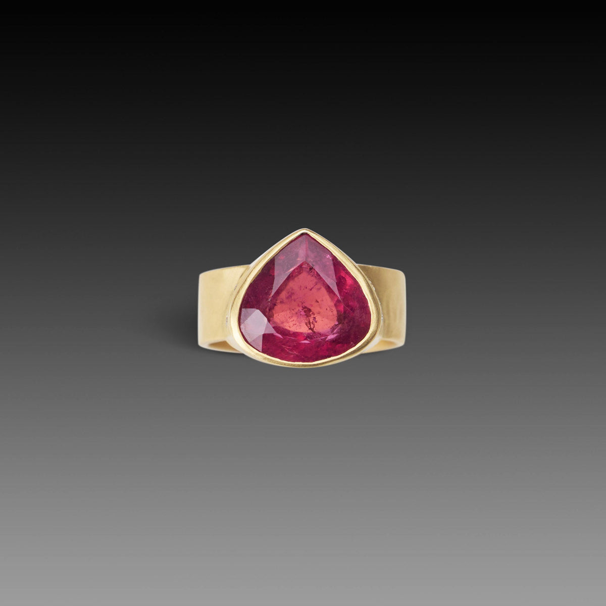 Deep Pink Tourmaline Ring