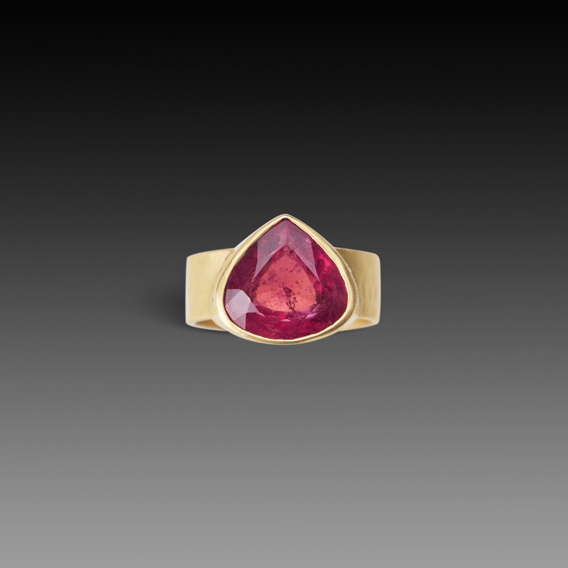 Deep Pink Tourmaline Ring