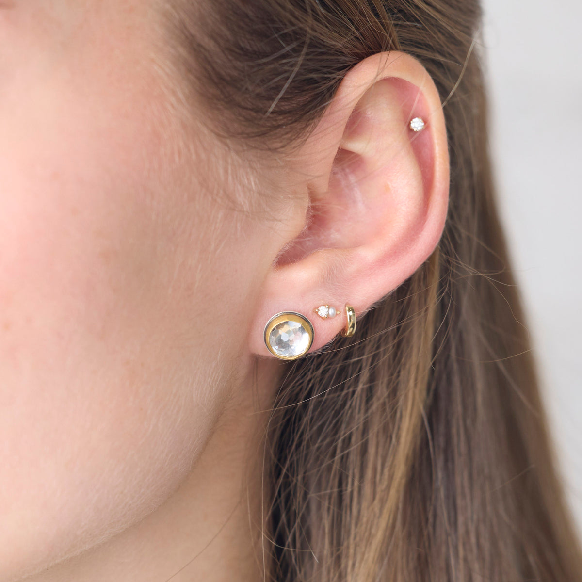 White Topaz Stud Earrings