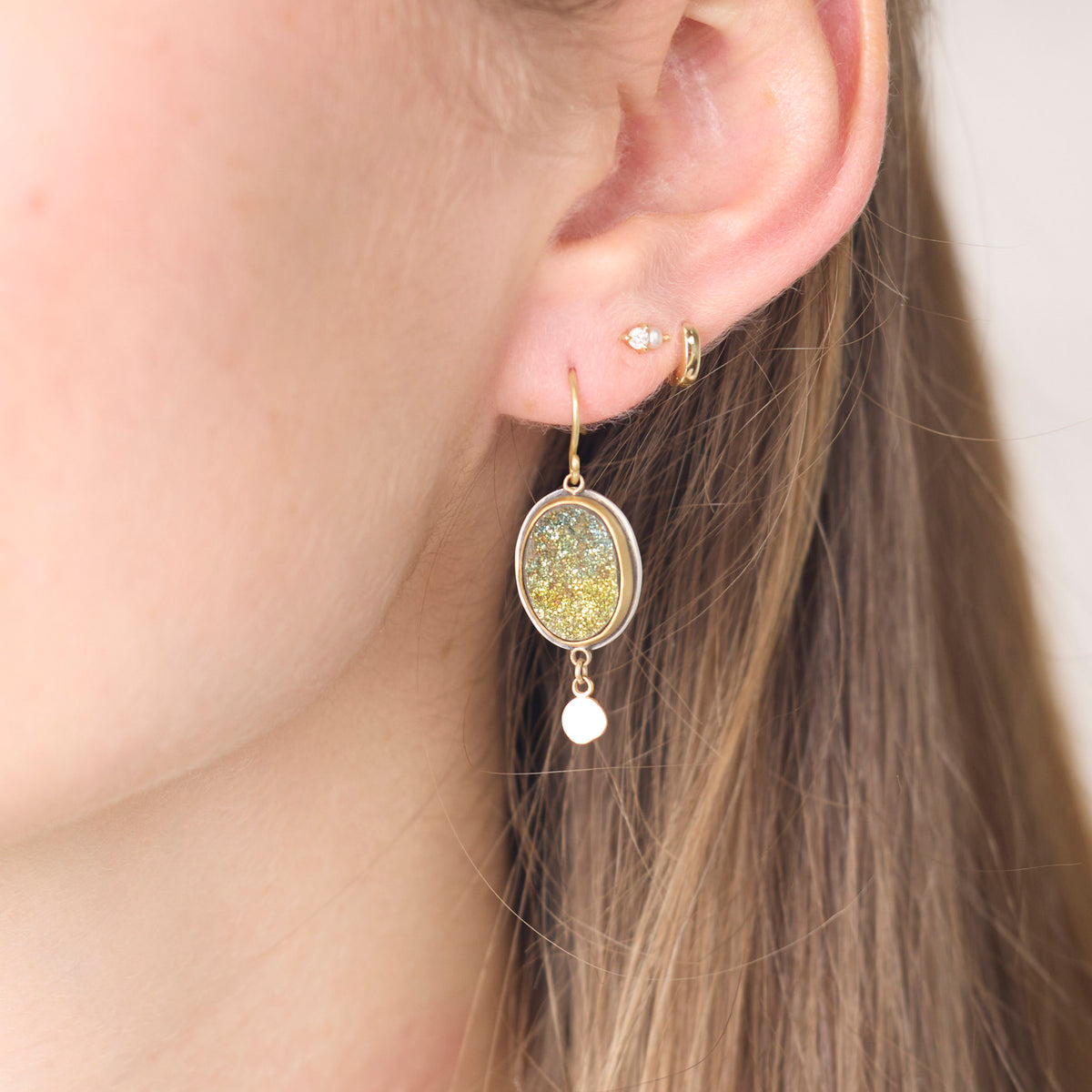 Pyrite Druzy Earrings