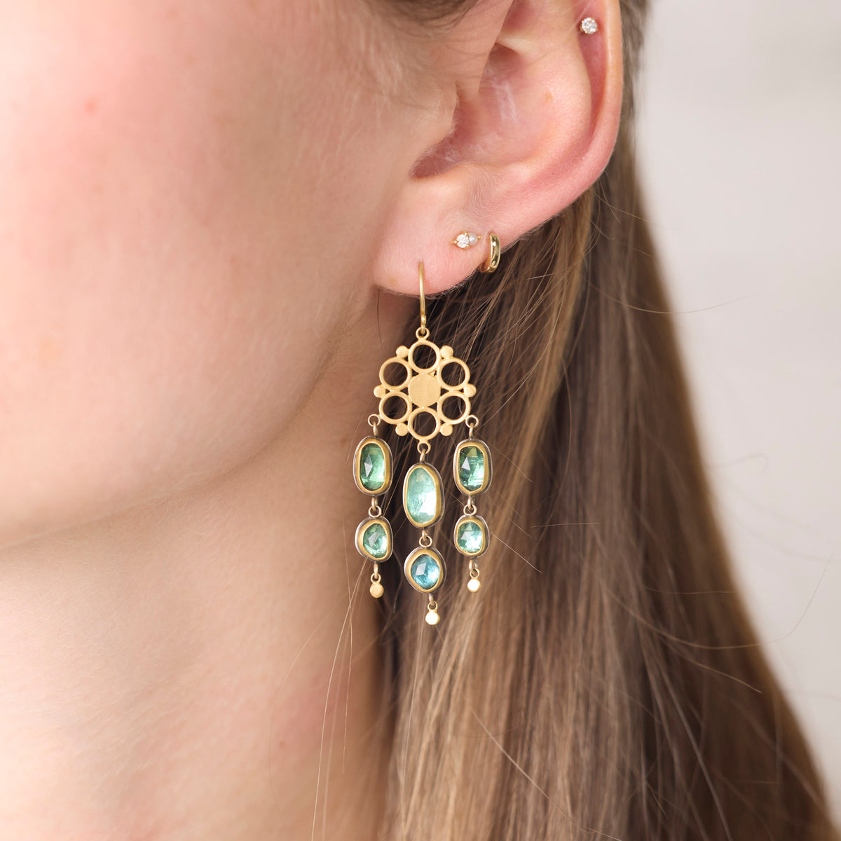 Tourmaline Mandala Chandelier Earrings
