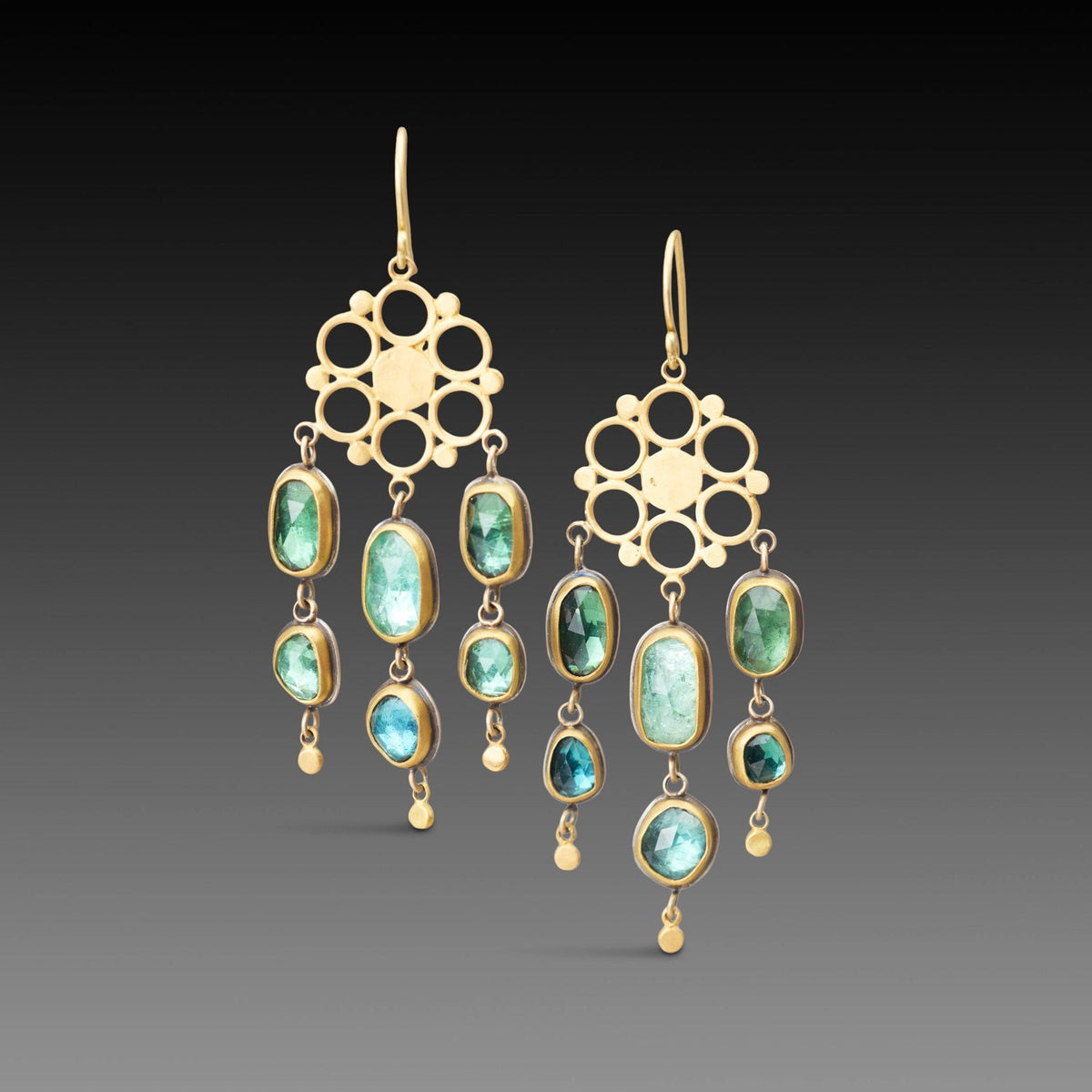 Tourmaline Mandala Chandelier Earrings