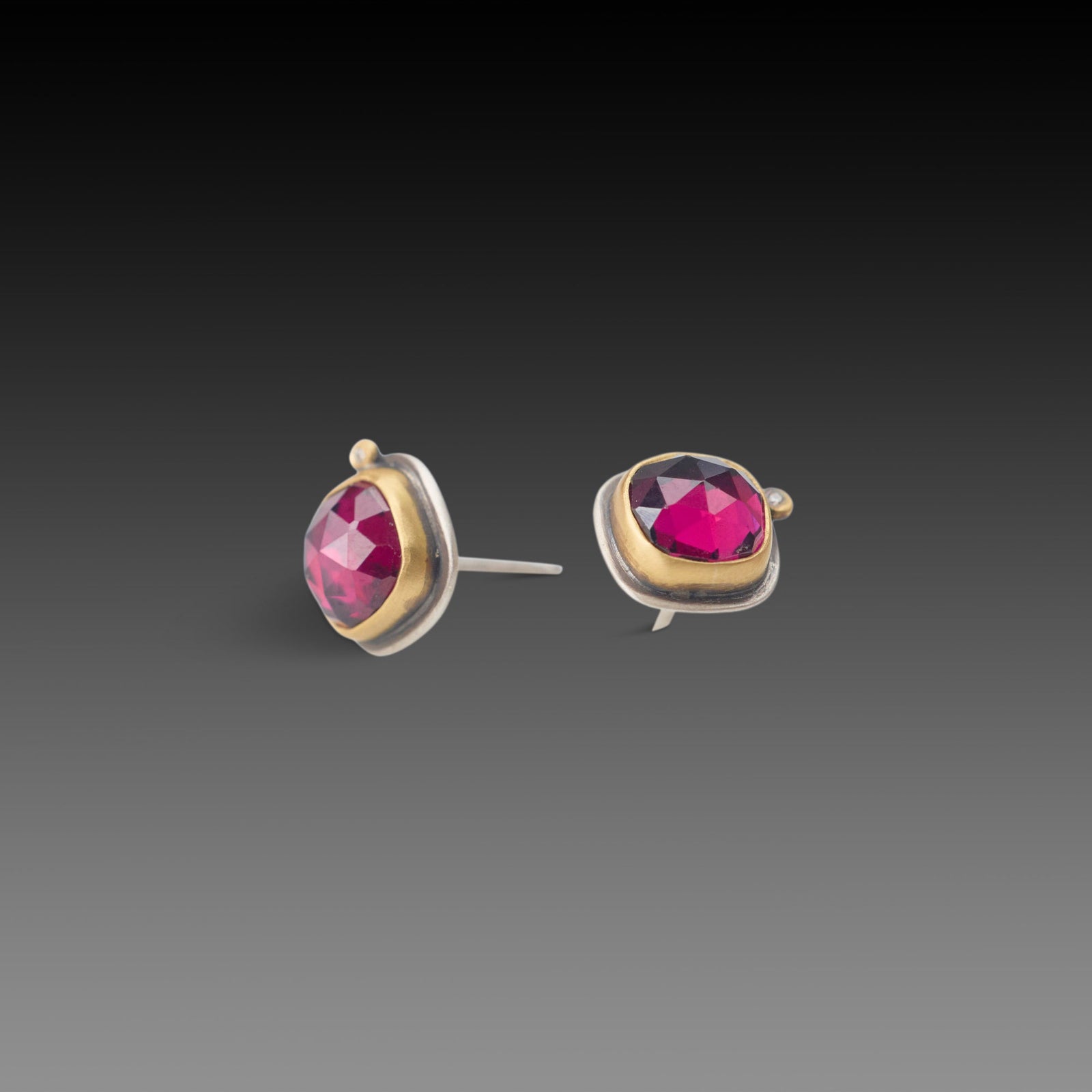 Rhodolite Garnet Stud Earrings